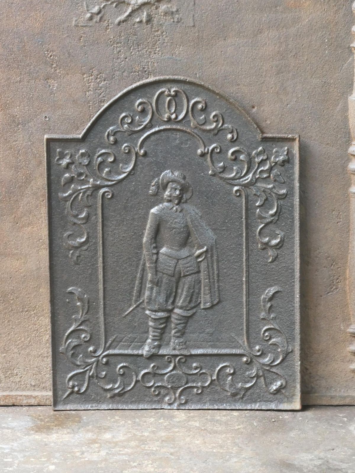 Antique French Napoleon III 'D'artagnan' Fireback / Backsplash, 19th Century photo for sale