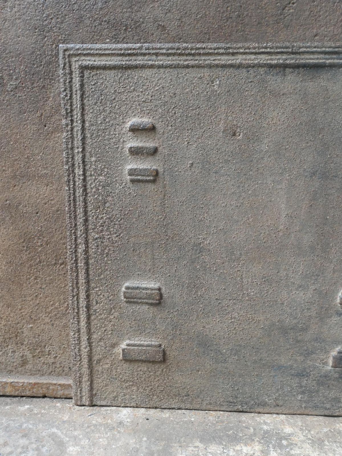 photo for sale Antique French 'Pillars Of Freedom' Fireback / Backsplash, 19th C.