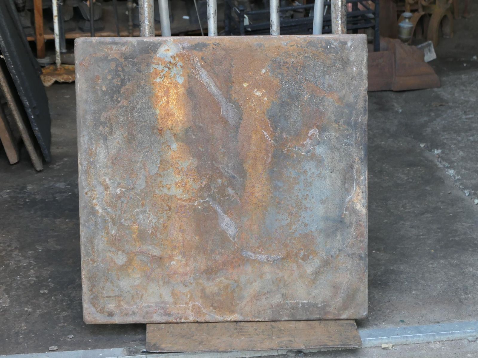 405.0 Antique French 'Pillars Of Freedom' Fireback / Backsplash, 18th   19th C. photo
