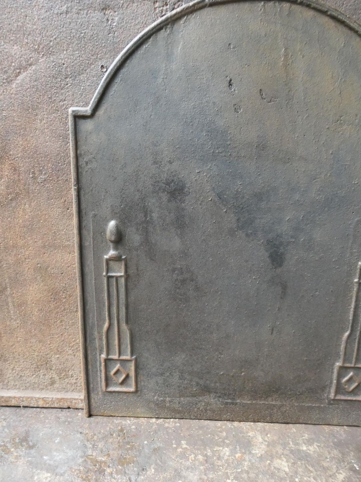 Home Fixtures Antique French 'Pillars Of Freedom' Fireback / Backsplash, 19th C. photo