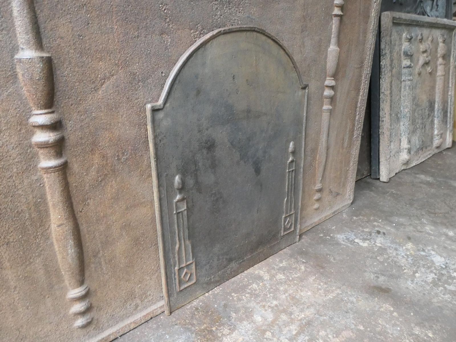405.0 Antique French 'Pillars Of Freedom' Fireback / Backsplash, 19th C. photo