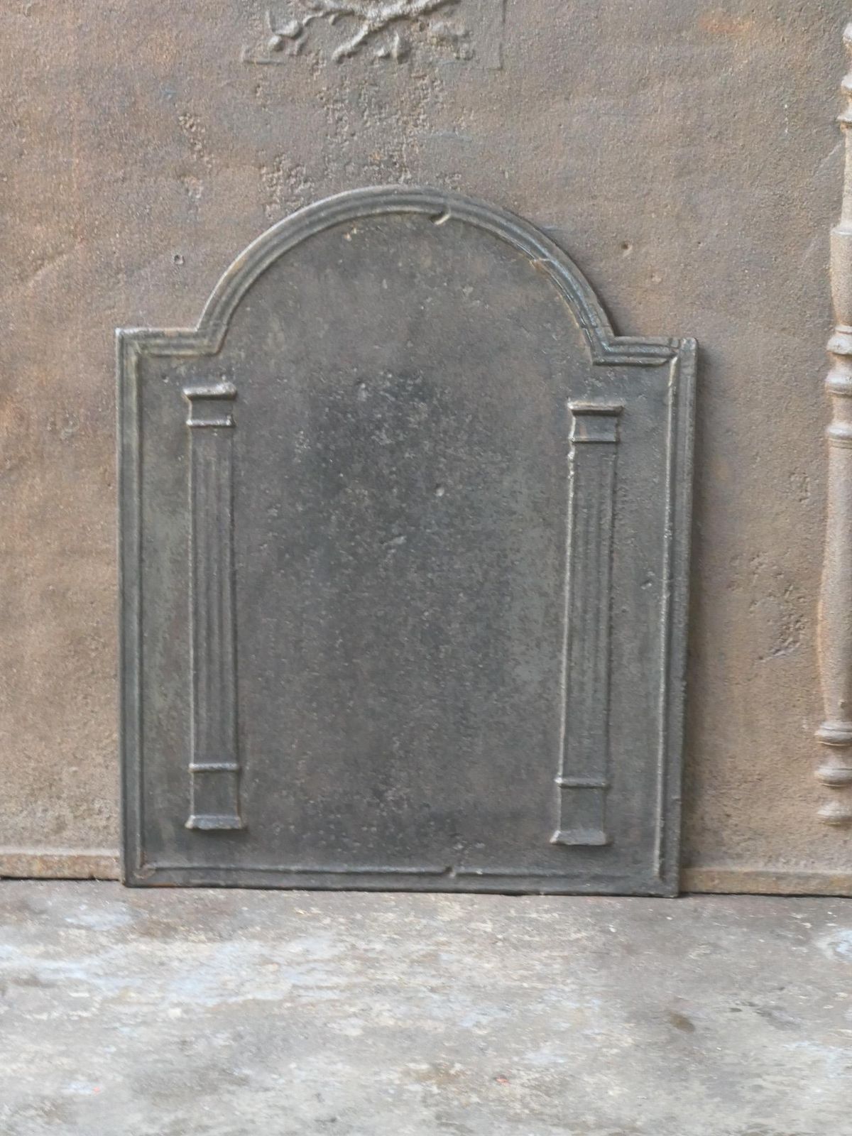 Antique French 'Pillars Of Freedom' Fireback / Backsplash, 18th   19th C. photo for sale