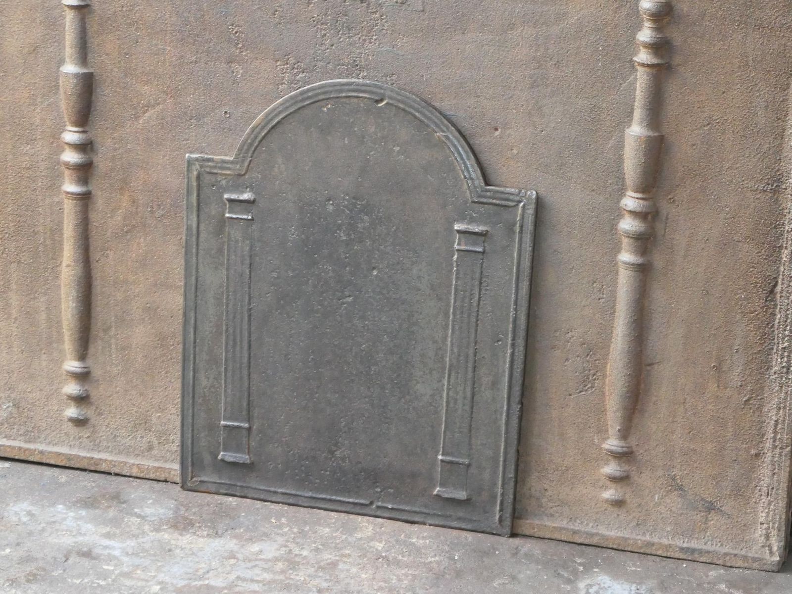 Antique French 'Pillars Of Freedom' Fireback / Backsplash, 18th   19th C. photo 337.0