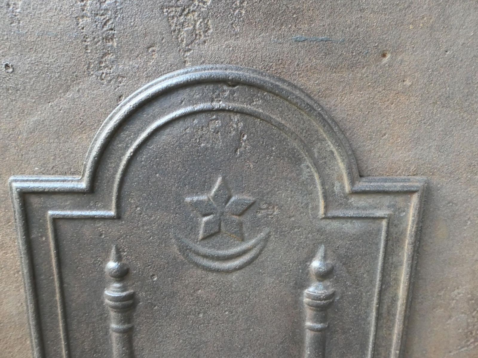 Antique French 'Pillars Of Freedom' Fireback / Backsplash, 18th   19th C. photo vintage