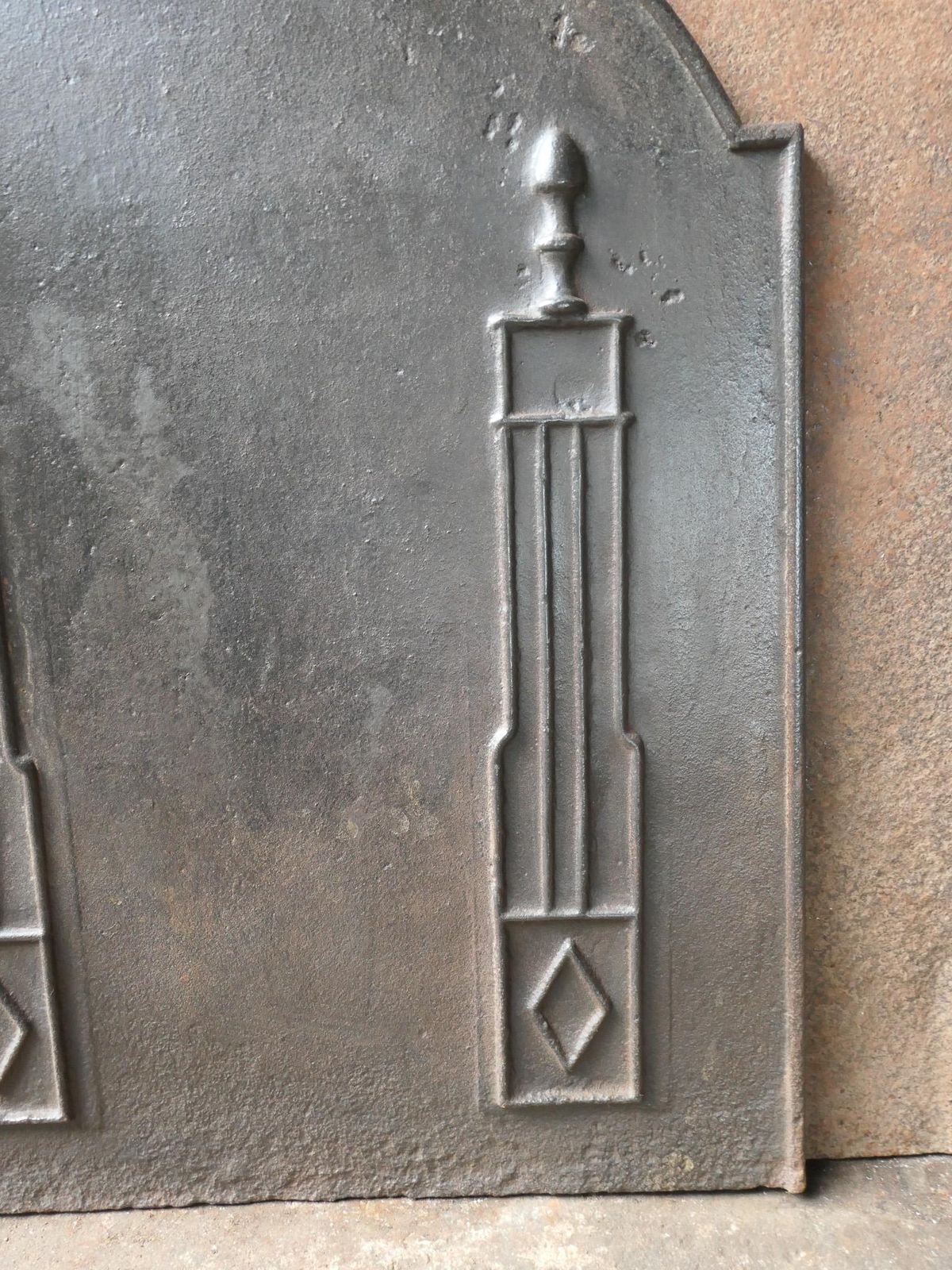 photo for sale Antique Neoclassical French 'Pillars Of Freedom' Fireback / Backsplash