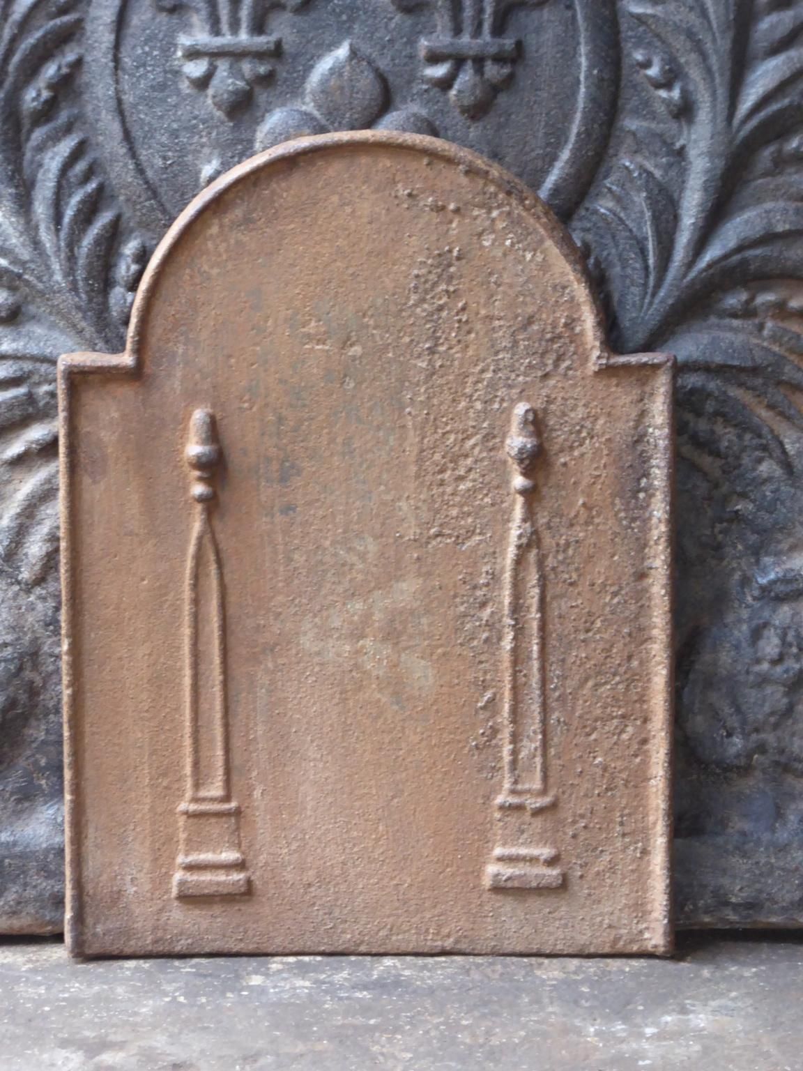 Small Antique French Neoclassical 'Pillars Of Freedom' Fireback / Backsplash photo furniture