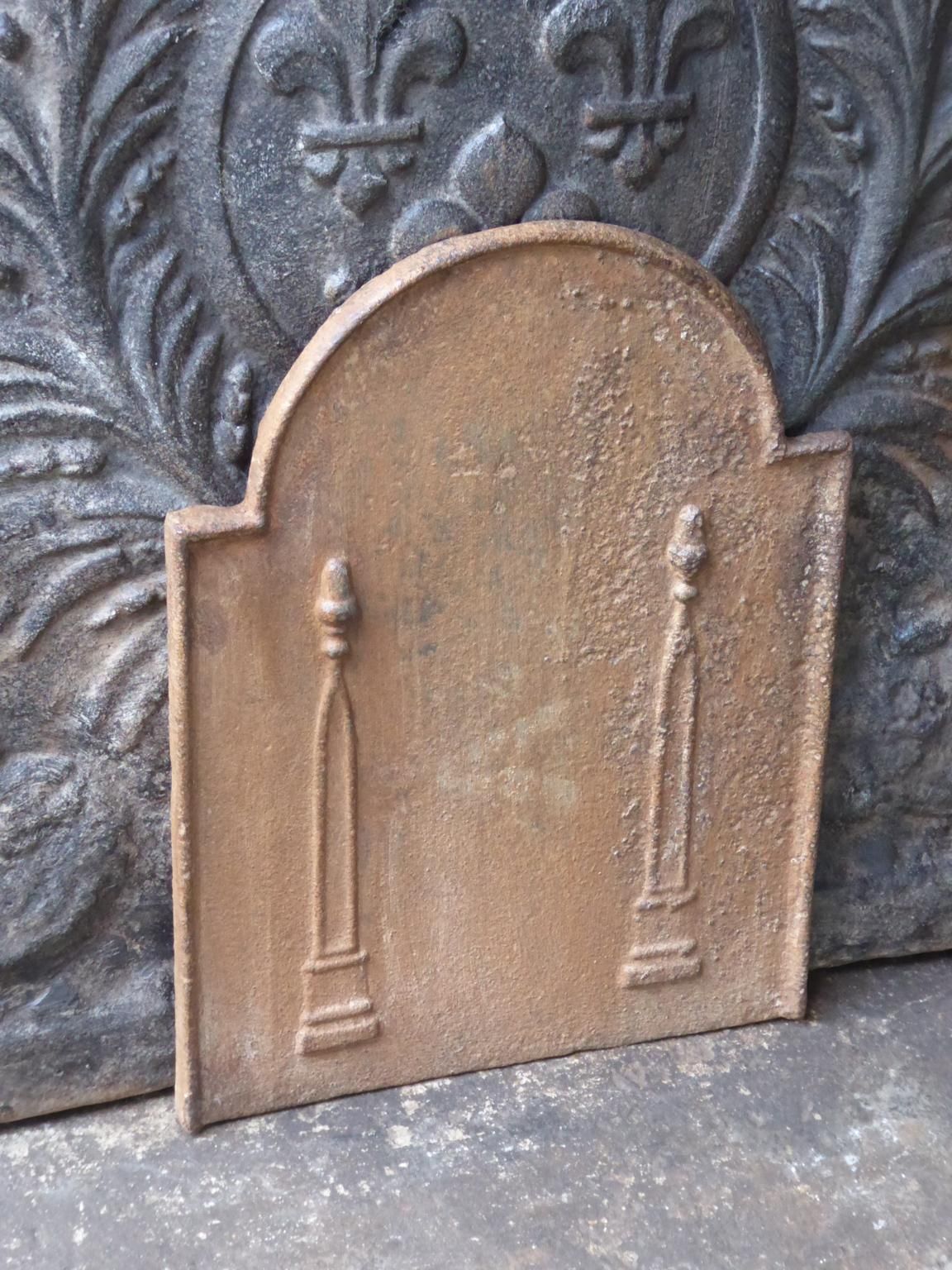 Small Antique French Neoclassical 'Pillars Of Freedom' Fireback / Backsplash photo Home Fixtures