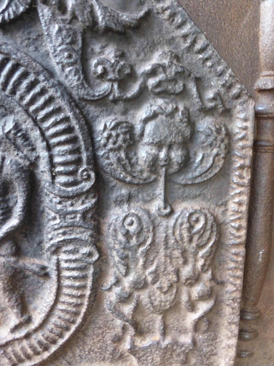 French Louis XIV Style 'Arms Of France' Fireback / Backsplash photo vintage