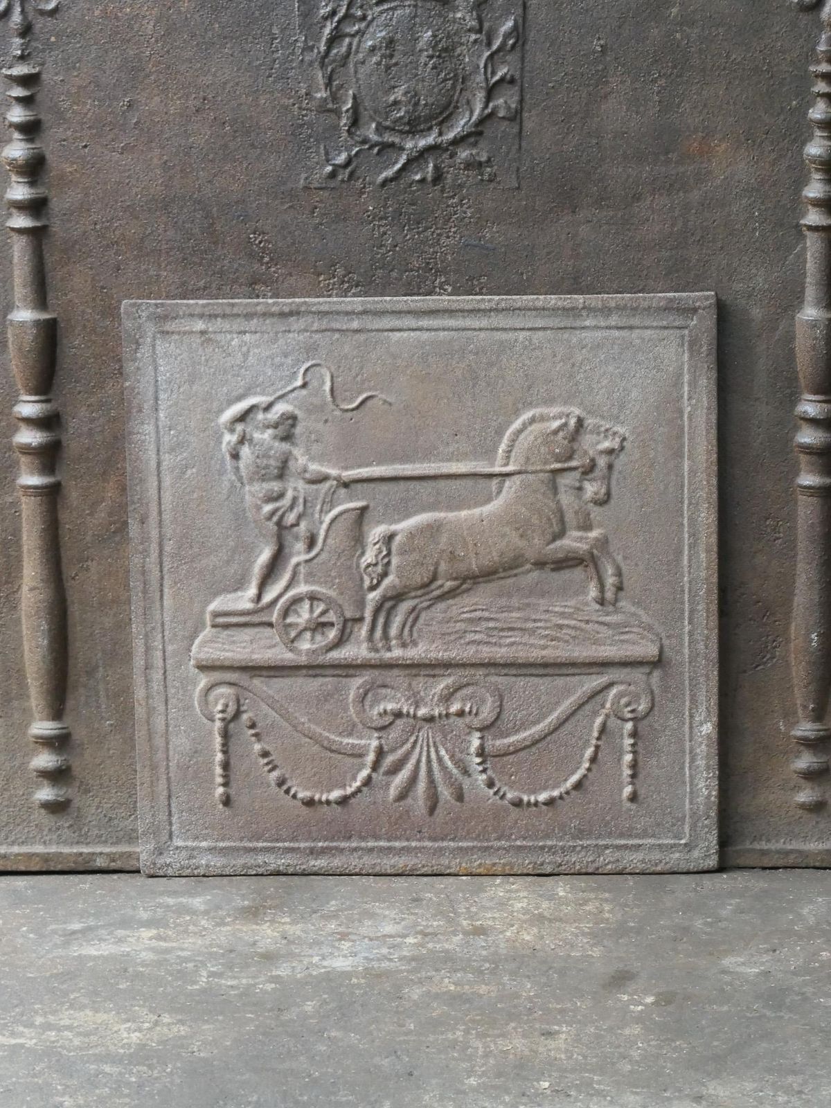 19th Century French 'Apollo With Horses' Fireback / Backsplash photo furniture