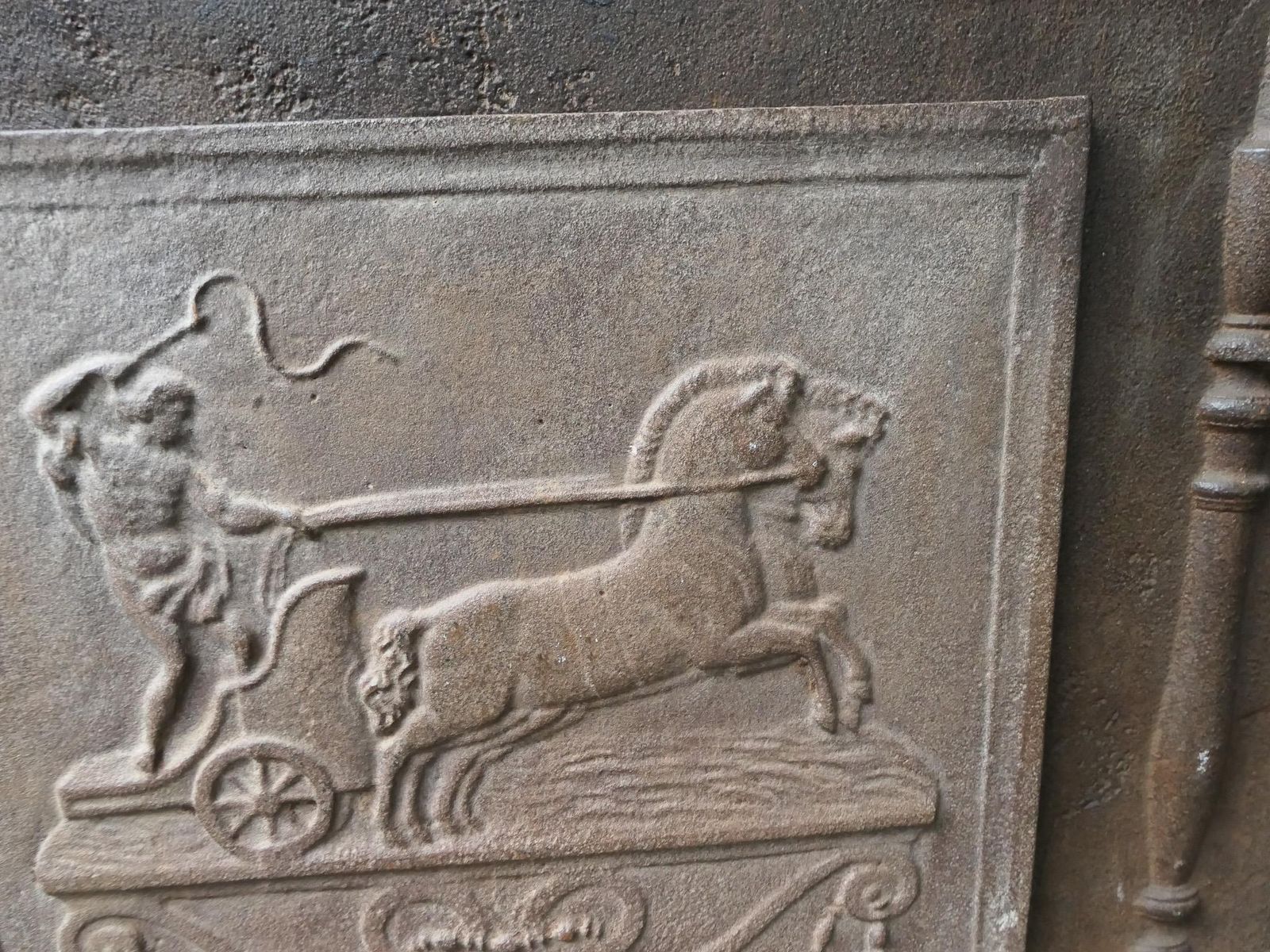 photo furniture 19th Century French 'Apollo With Horses' Fireback / Backsplash