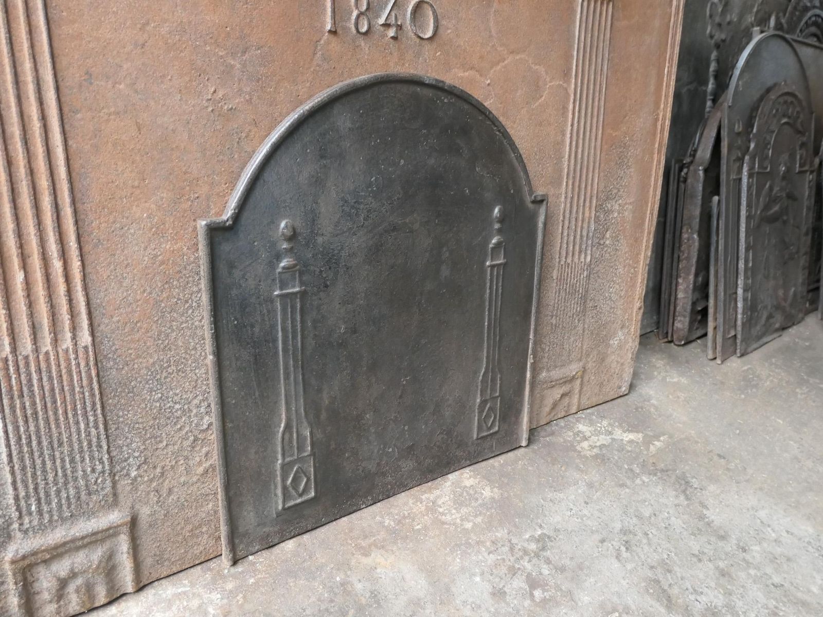 photo for sale Antique French 'Pillars Of Freedom' Fireback / Backsplash, 18th   19th Century