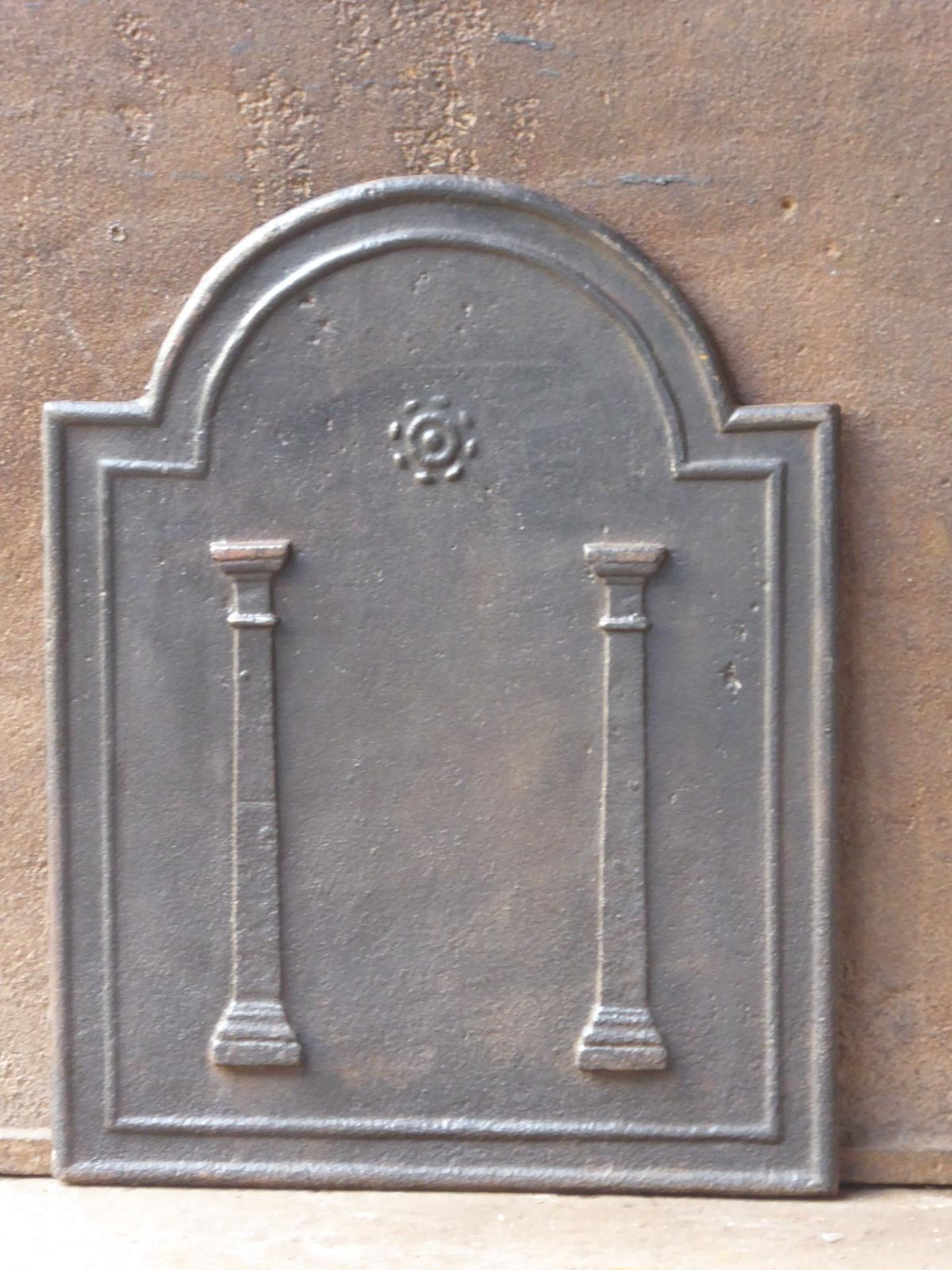 Antique French Neoclassical 'Pillars Of Freedom' Fireback / Backsplash photo furniture