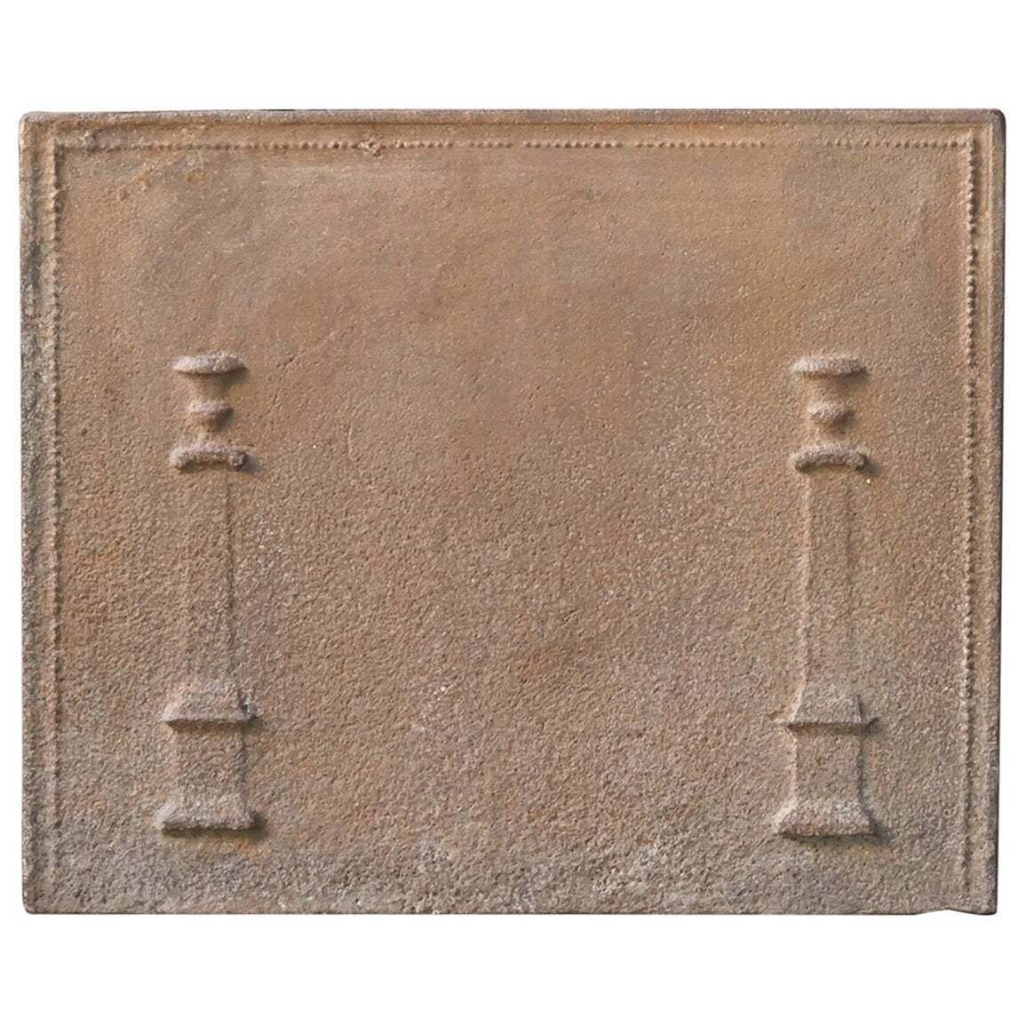 Antique French Neoclassical 'Pillars Of Freedom' Fireback /Backsplash