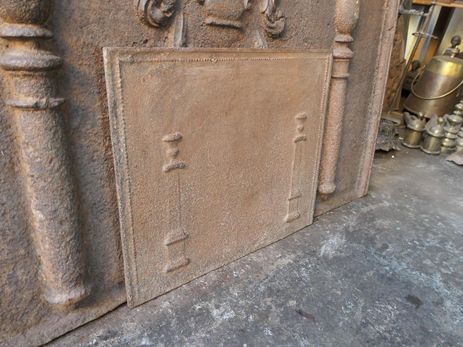 Antique French Neoclassical 'Pillars Of Freedom' Fireback /Backsplash photo buy