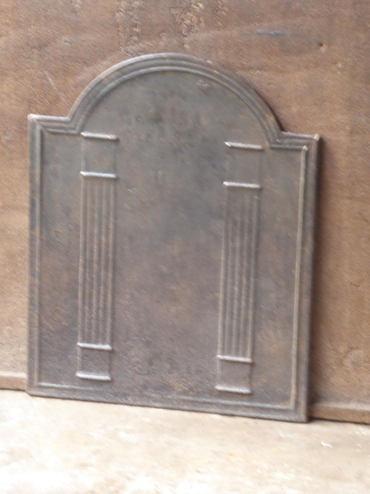 Antique French Neoclassical 'Pillars Of Freedom' Fireback / Backsplash photo Home Fixtures