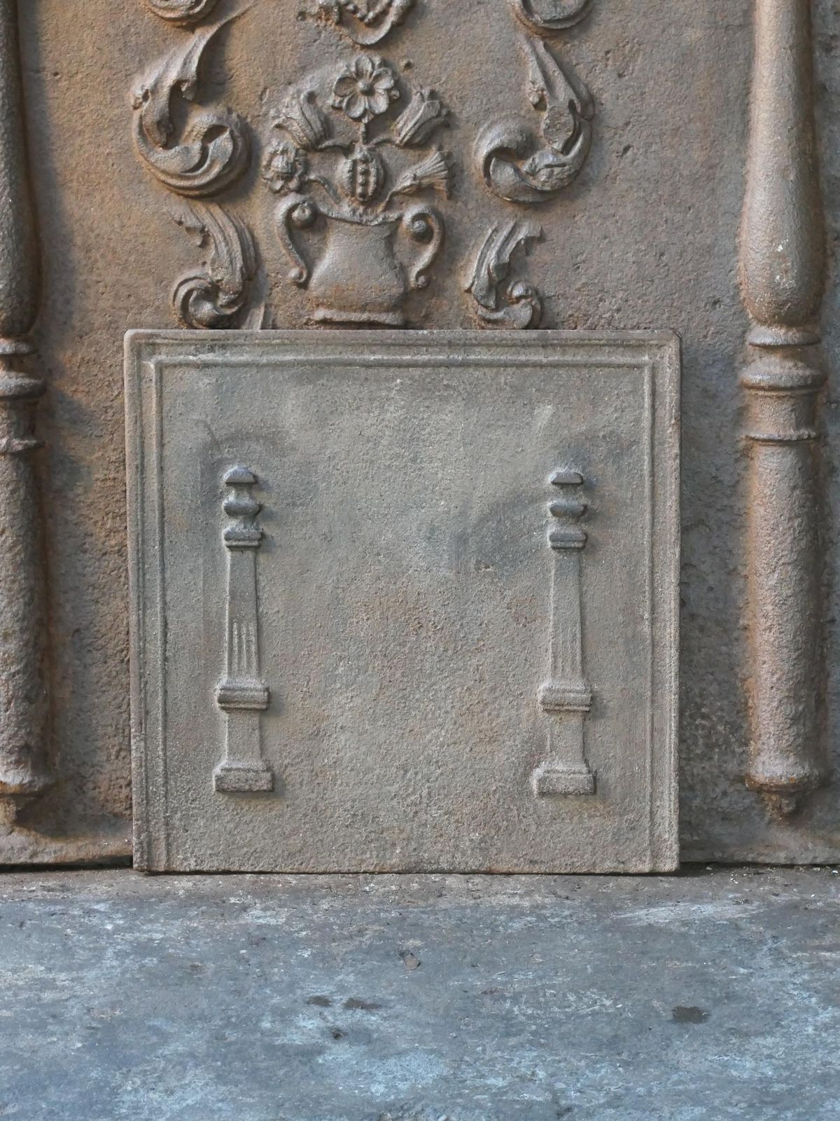 French Neoclassical 'Pillars Of Freedom' Fireback / Backsplash, 18th 19th C. photo furniture