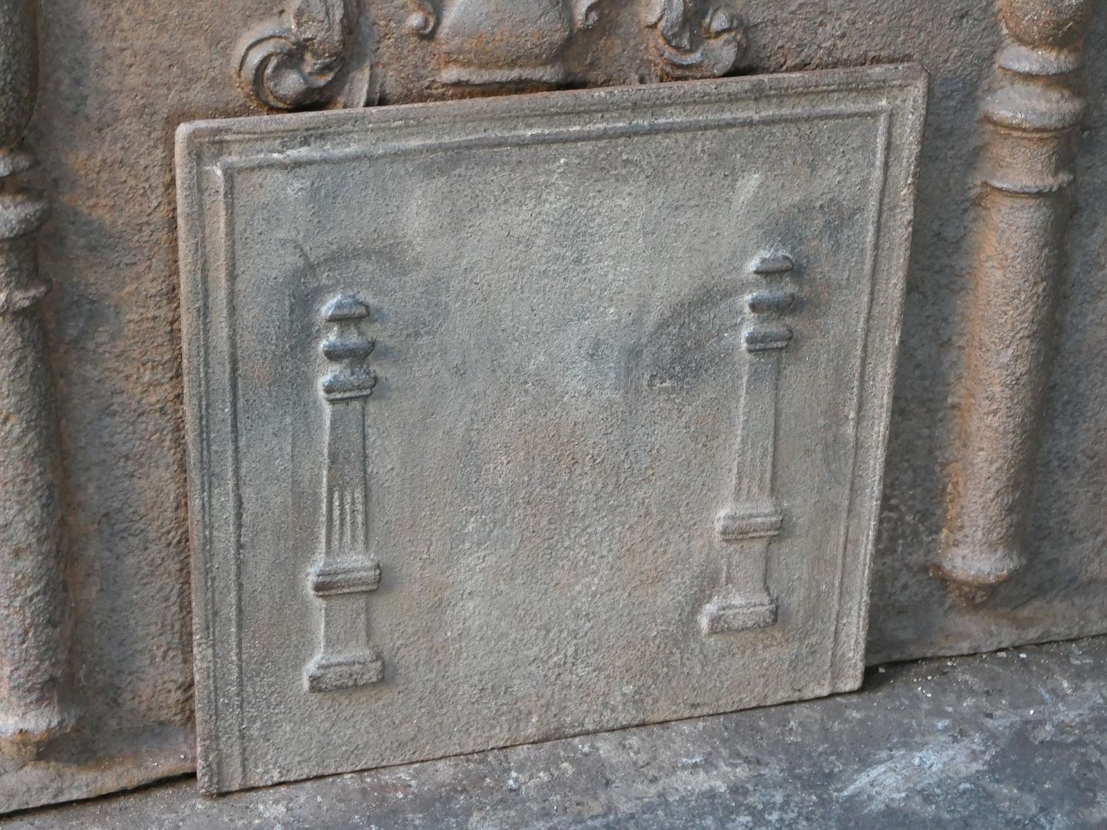 French Neoclassical 'Pillars Of Freedom' Fireback / Backsplash, 18th 19th C. photo Home Fixtures