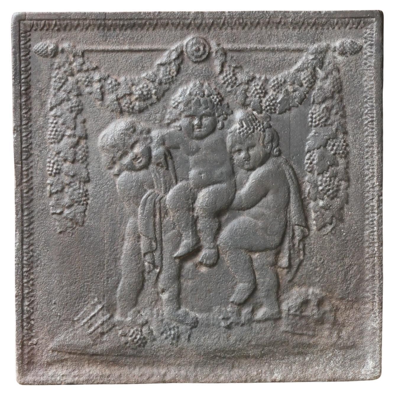 Napoleon III Fireback / Backsplash Depicting Young Bacchus, 19th Century