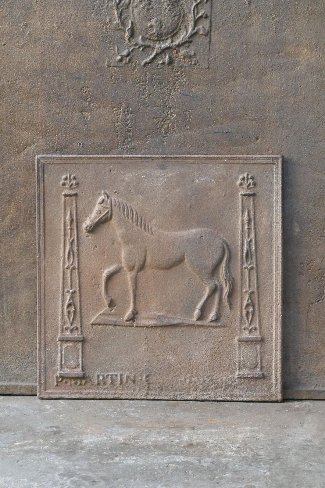 Antique French 'Horse' Fireback / Backsplash, 19th Century photo furniture