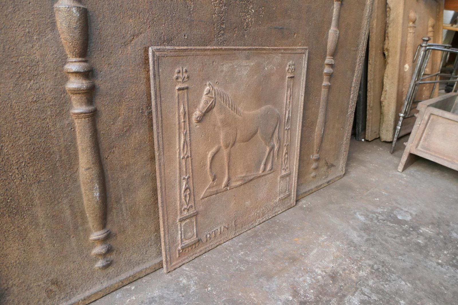 Antique French 'Horse' Fireback / Backsplash, 19th Century photo buy