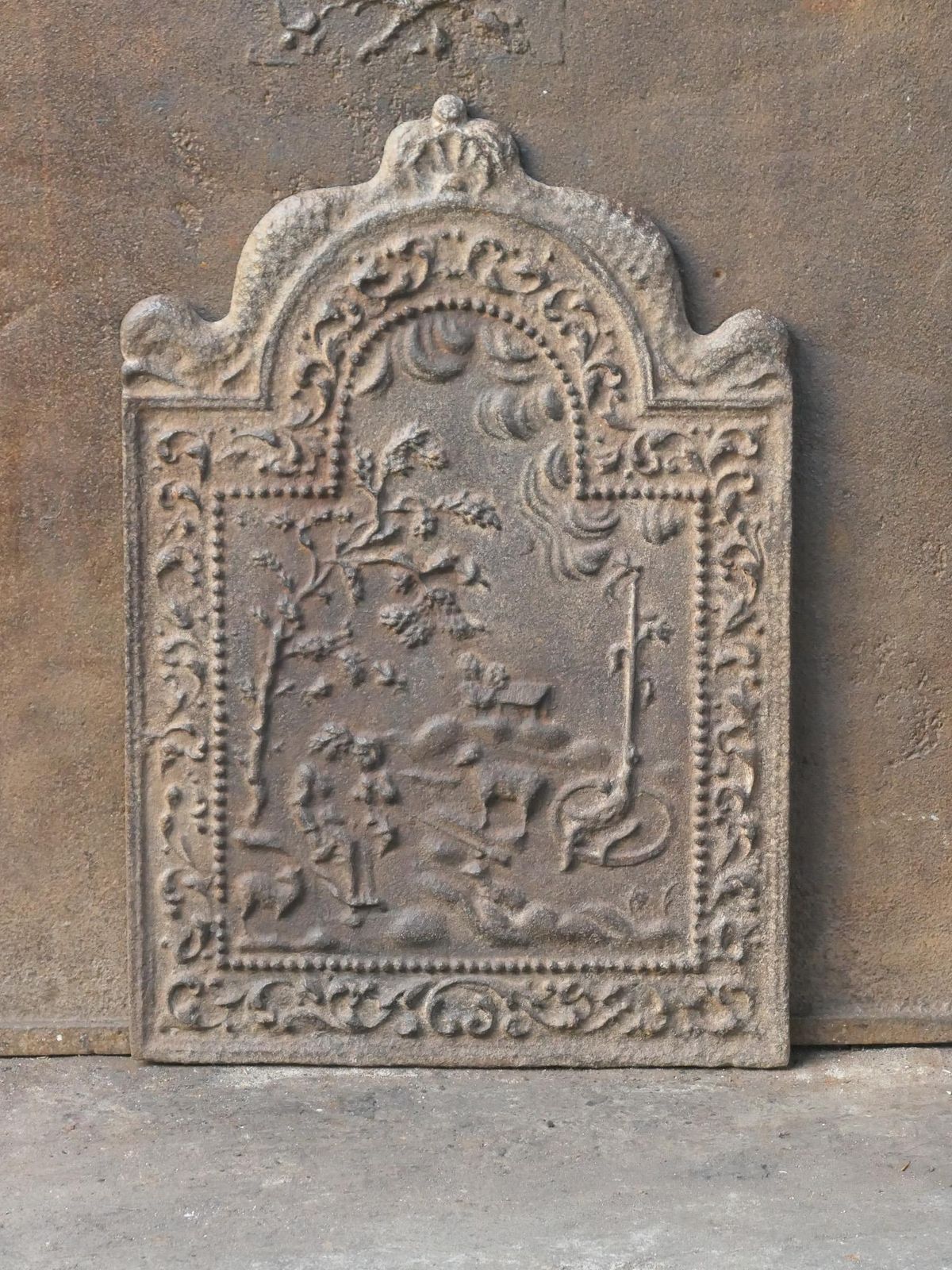 Antique Dutch Louis XV 'Rural Scene' Fireback / Backsplash, 18th Century photo for sale
