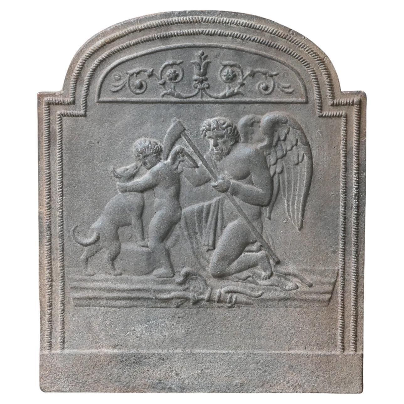 18th 19th Century French 'The Time' Fireback / Backsplash