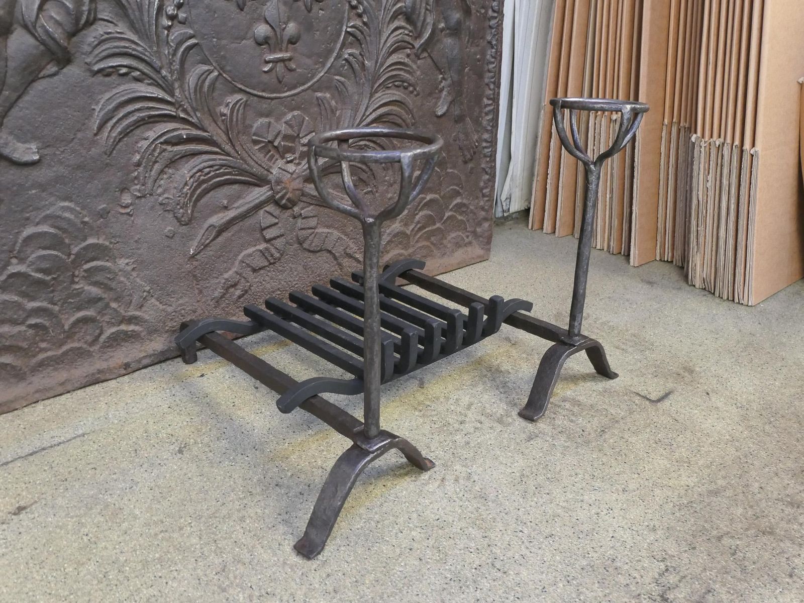 508.0 French Louis XV Period Fireplace Grate Or Fire Basket, 18th Century photo