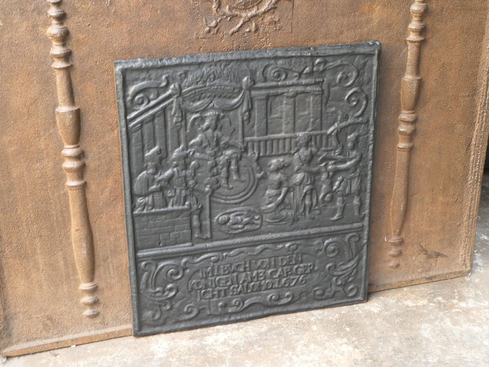 Antique German 'Judgement Of Solomon' Fireback / Backsplash, 17th Century photo 491.0
