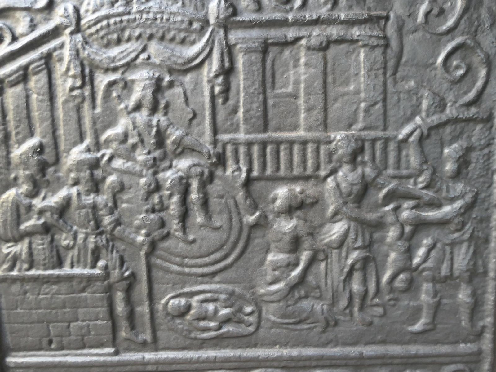 Antique German 'Judgement Of Solomon' Fireback / Backsplash, 17th Century photo vinterior
