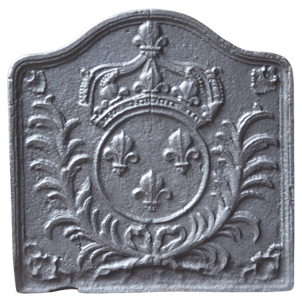 Antique French Louis XV Arms Of France Fireback / Backsplash, 18th Century