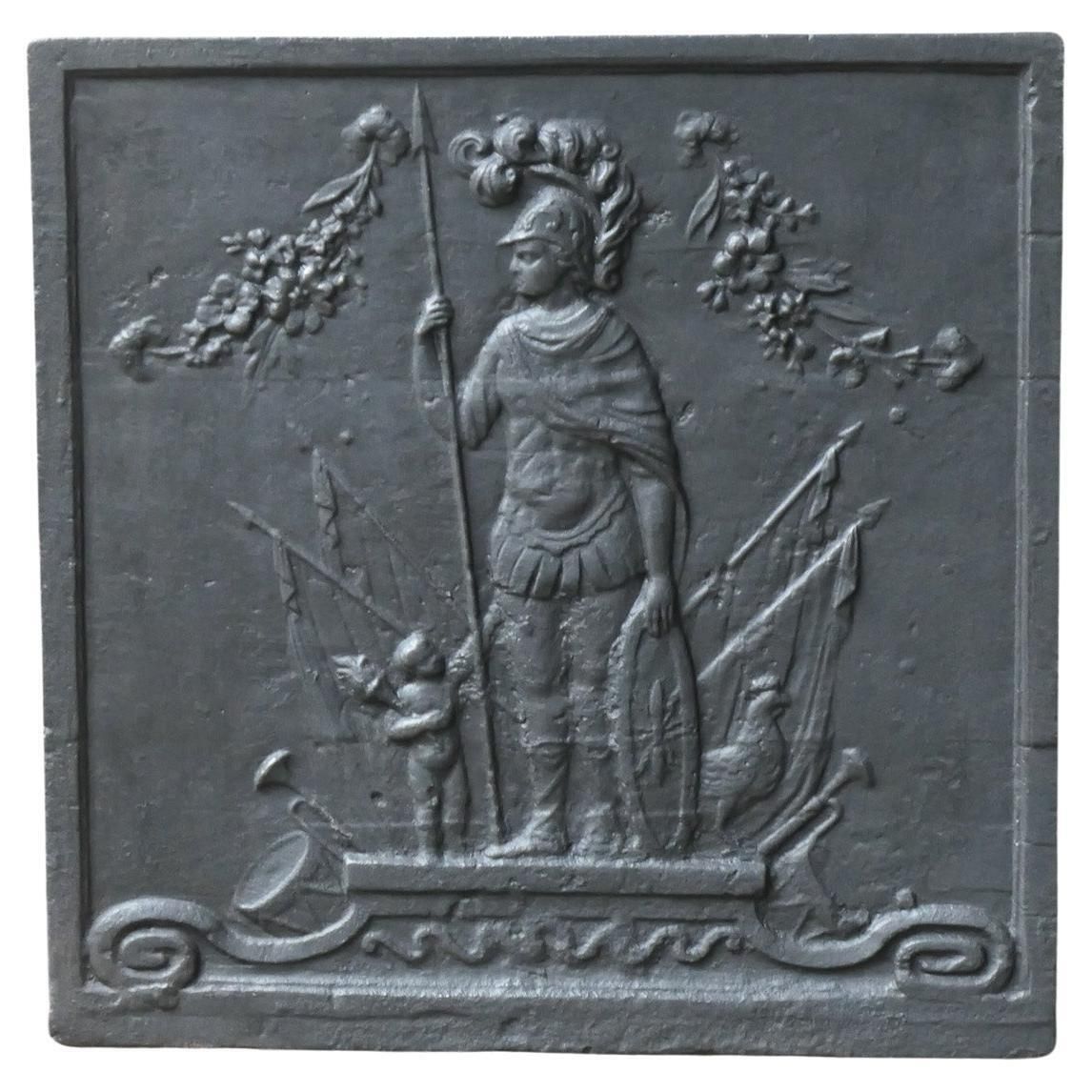 Antique French 'Mars' Fireback / Backsplash, 19th Century