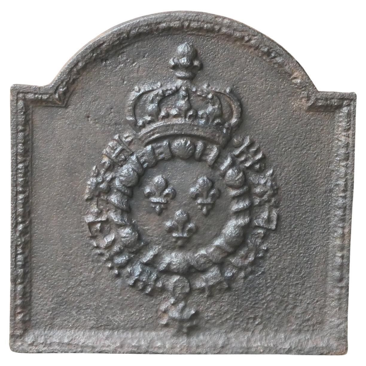 18th 19th Century French Louis XIV 'Arms Of France' Fireback / Backsplash