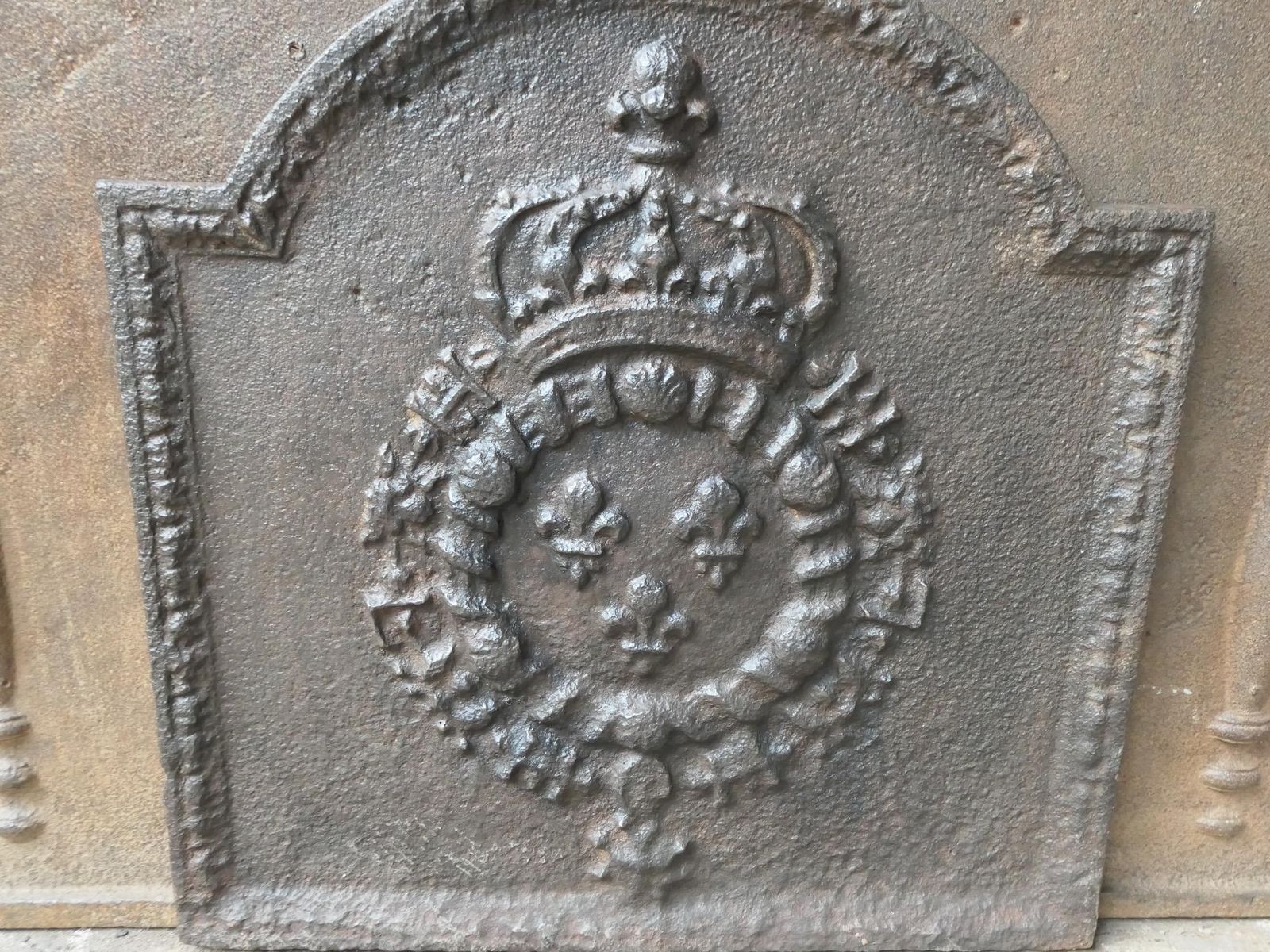 18th 19th Century French Louis XIV 'Arms Of France' Fireback / Backsplash photo vintage