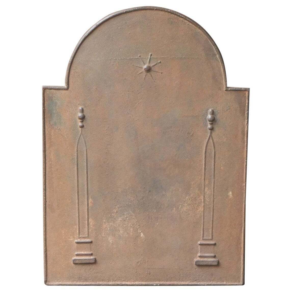 Antique French 'Pillars Of Freedom' Fireback / Backsplash, 18th   19th C.