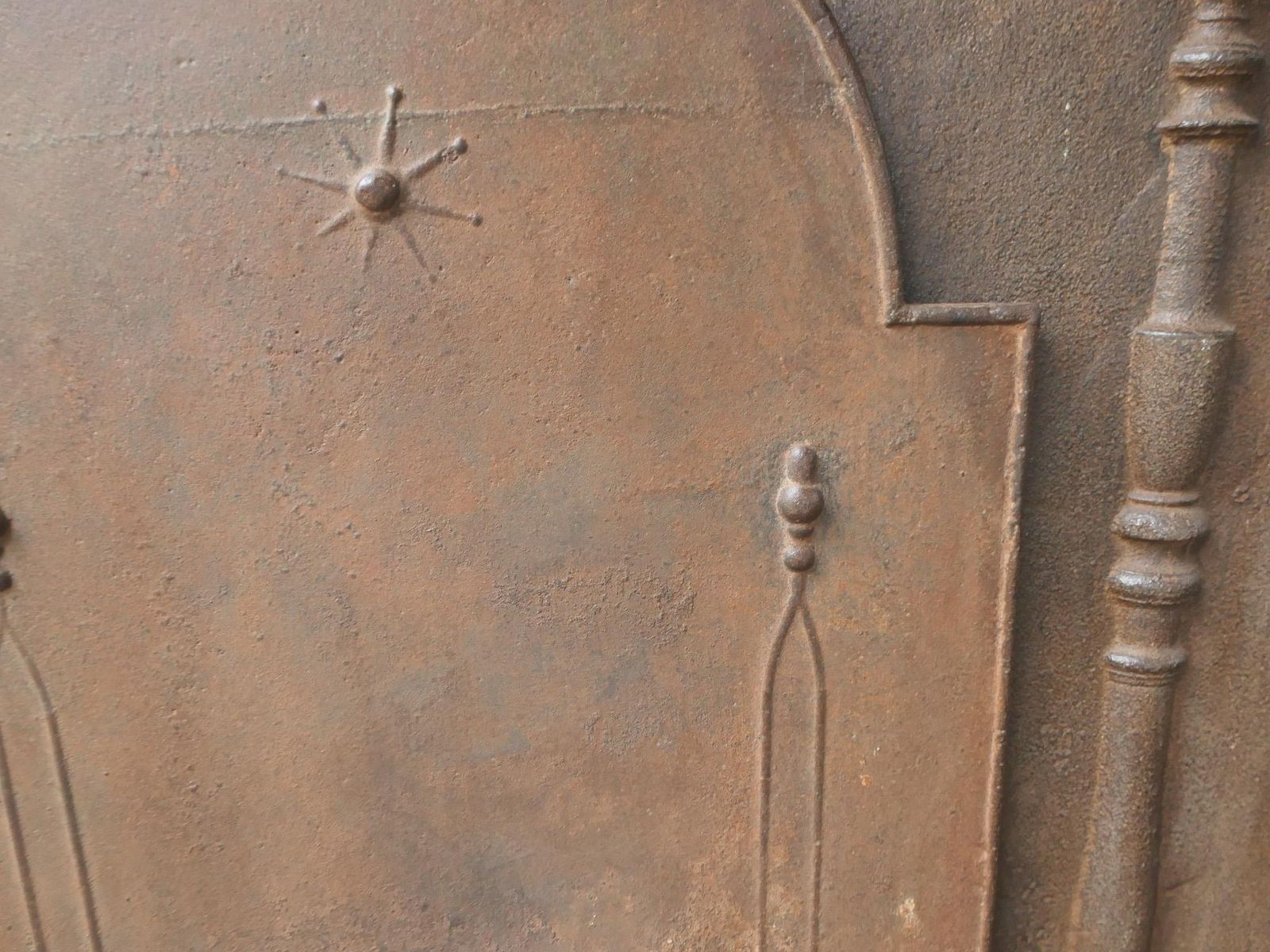 Antique French 'Pillars Of Freedom' Fireback / Backsplash, 18th   19th C. photo vintage