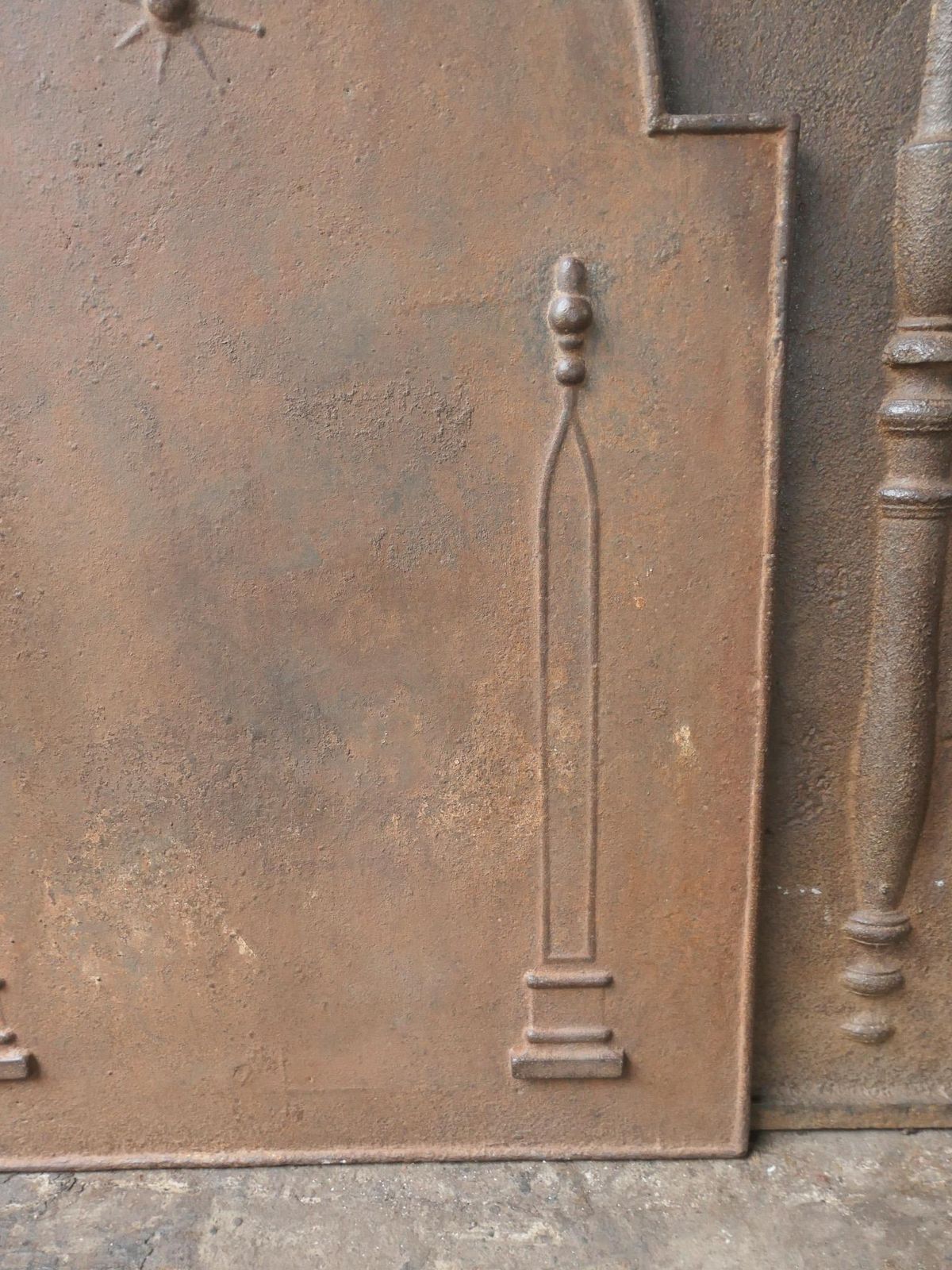 photo furniture Antique French 'Pillars Of Freedom' Fireback / Backsplash, 18th   19th C.