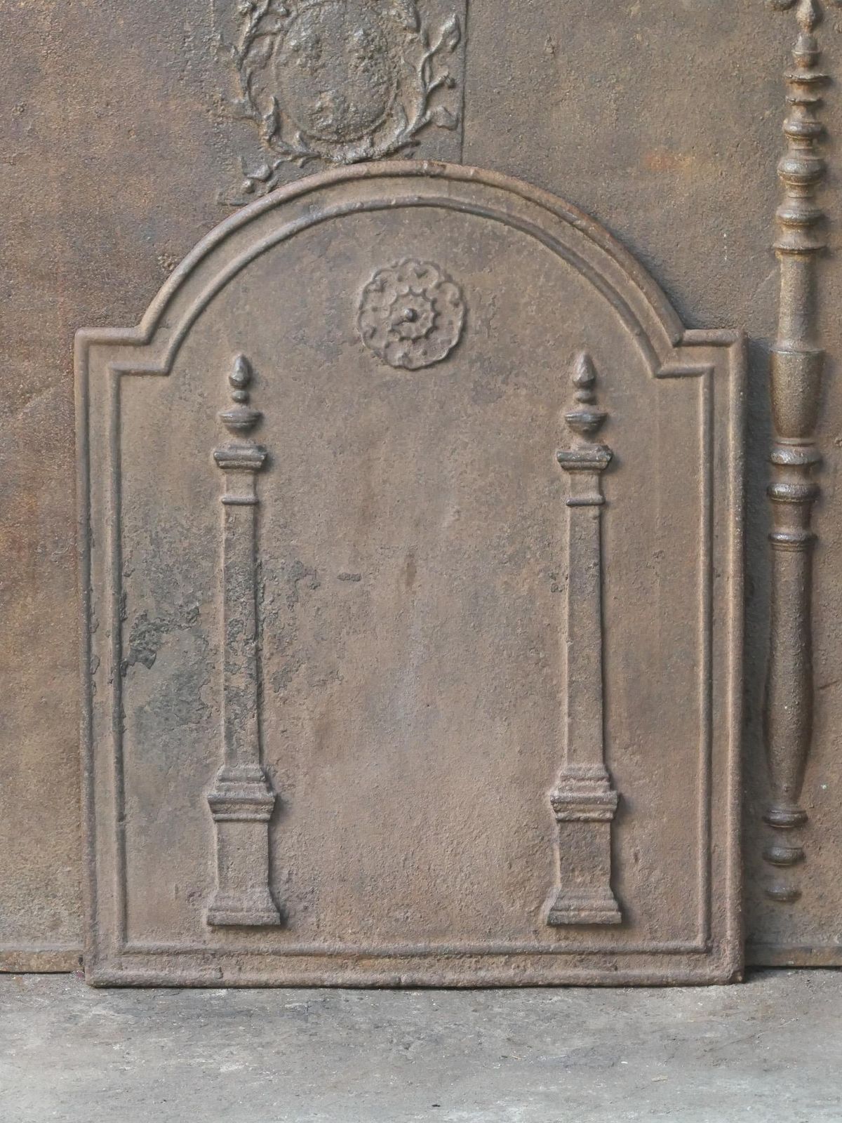 Antique French 'Pillars Of Freedom' Fireback / Backsplash, 18th   19th C. photo furniture