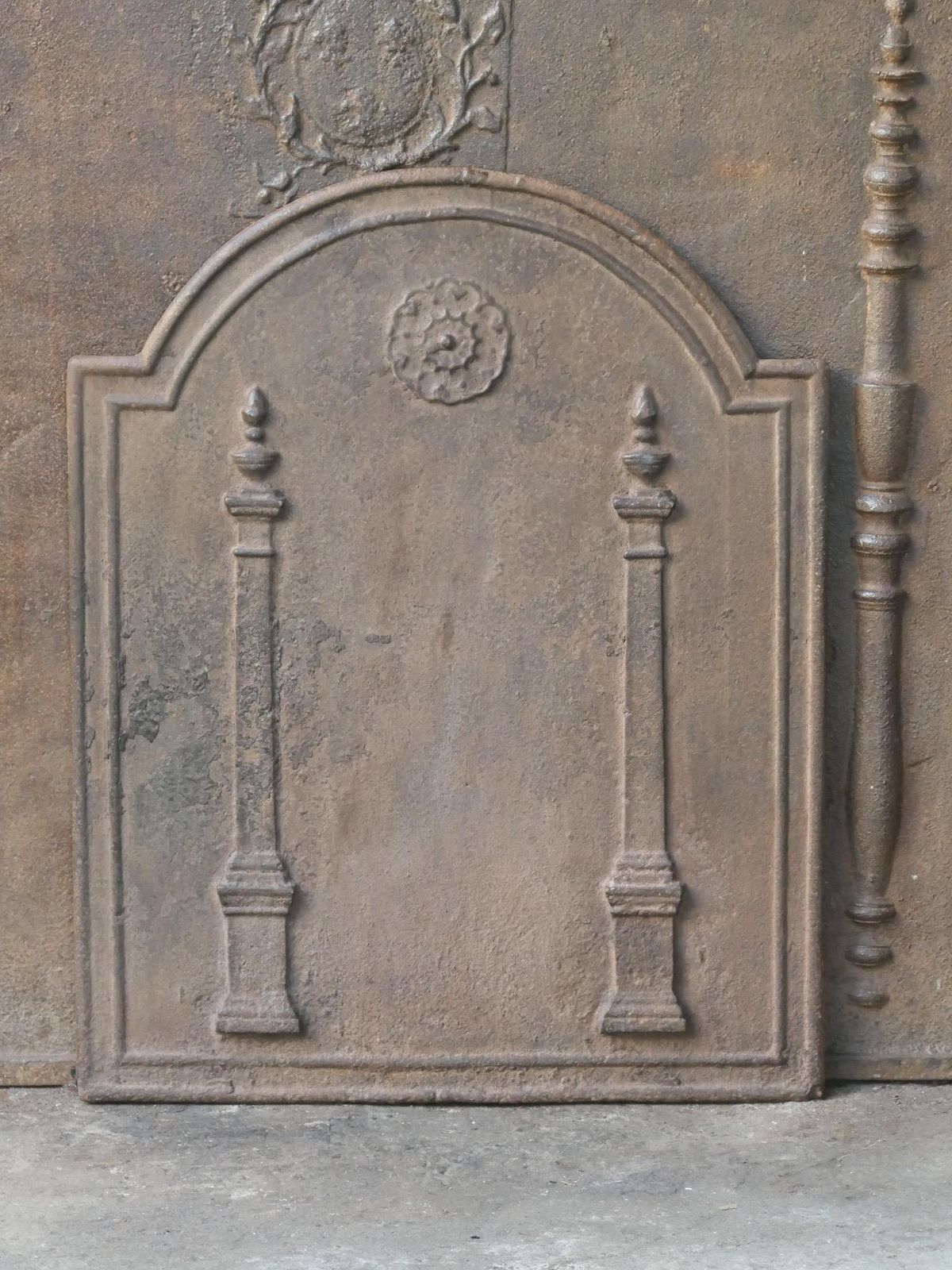 Antique French 'Pillars Of Freedom' Fireback / Backsplash, 18th   19th C. photo Home Fixtures