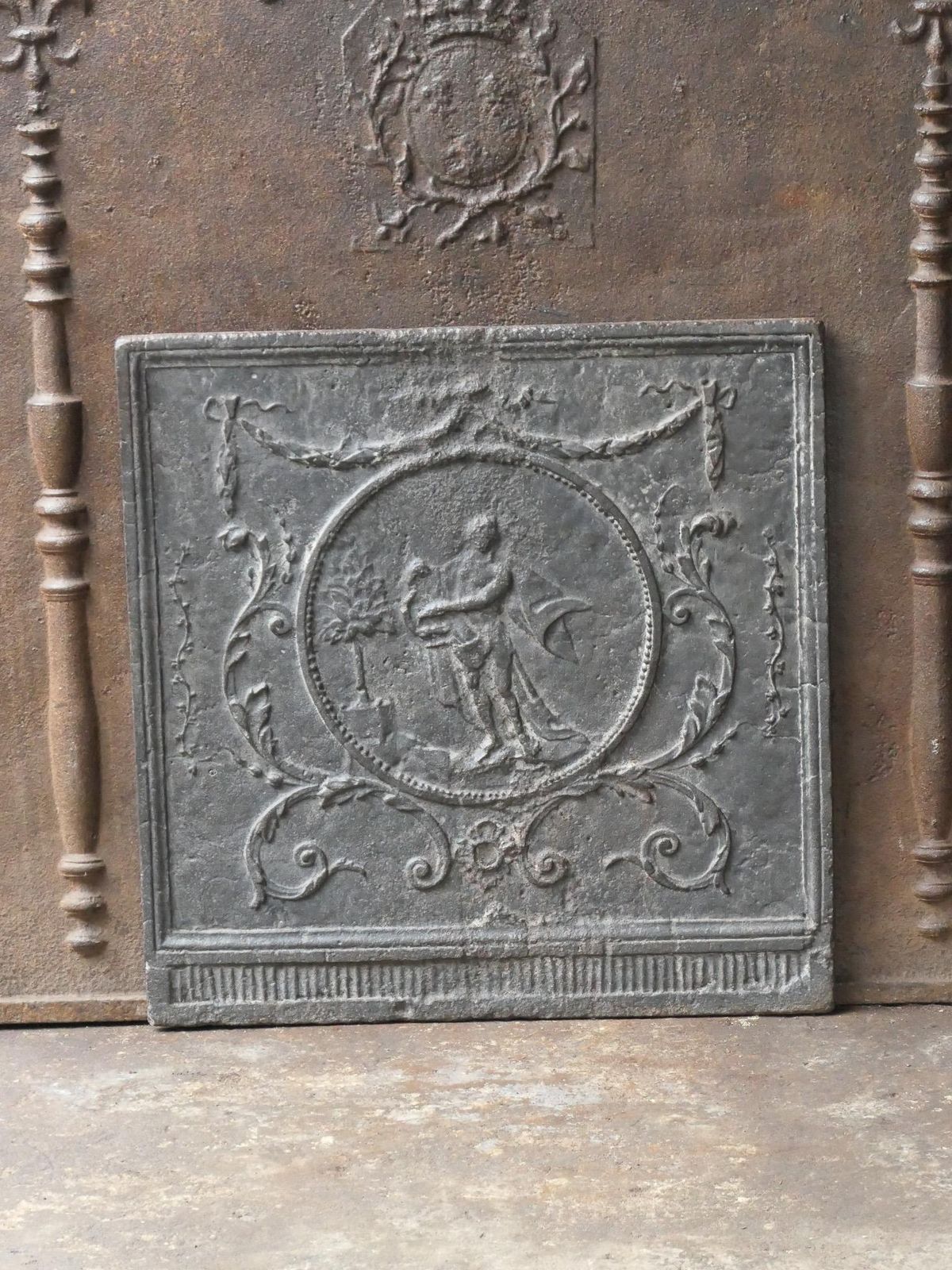 18th   19th C. French 'Apollo With Lyre' Fireback / Backsplash photo for sale