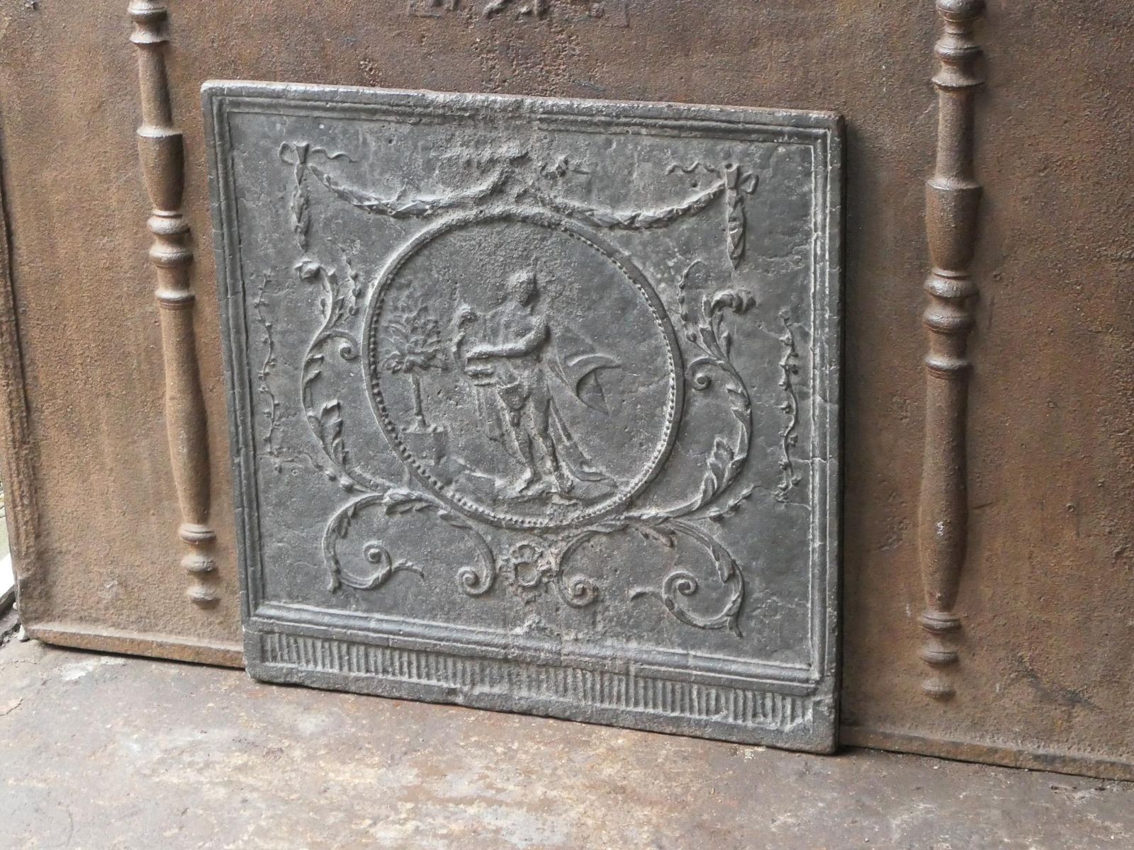 18th   19th C. French 'Apollo With Lyre' Fireback / Backsplash photo vinterior