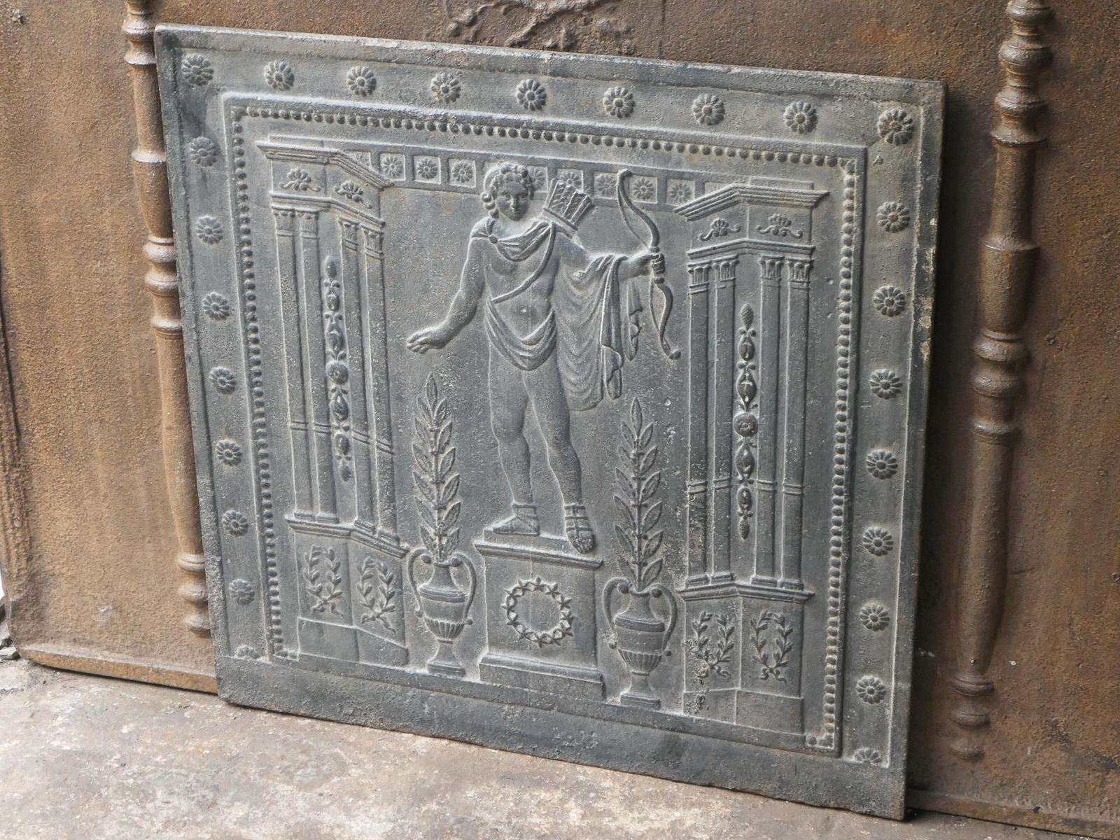 French Neoclassical 'Diana' Fireback / Backsplash, 18th 19th Century photo vinterior