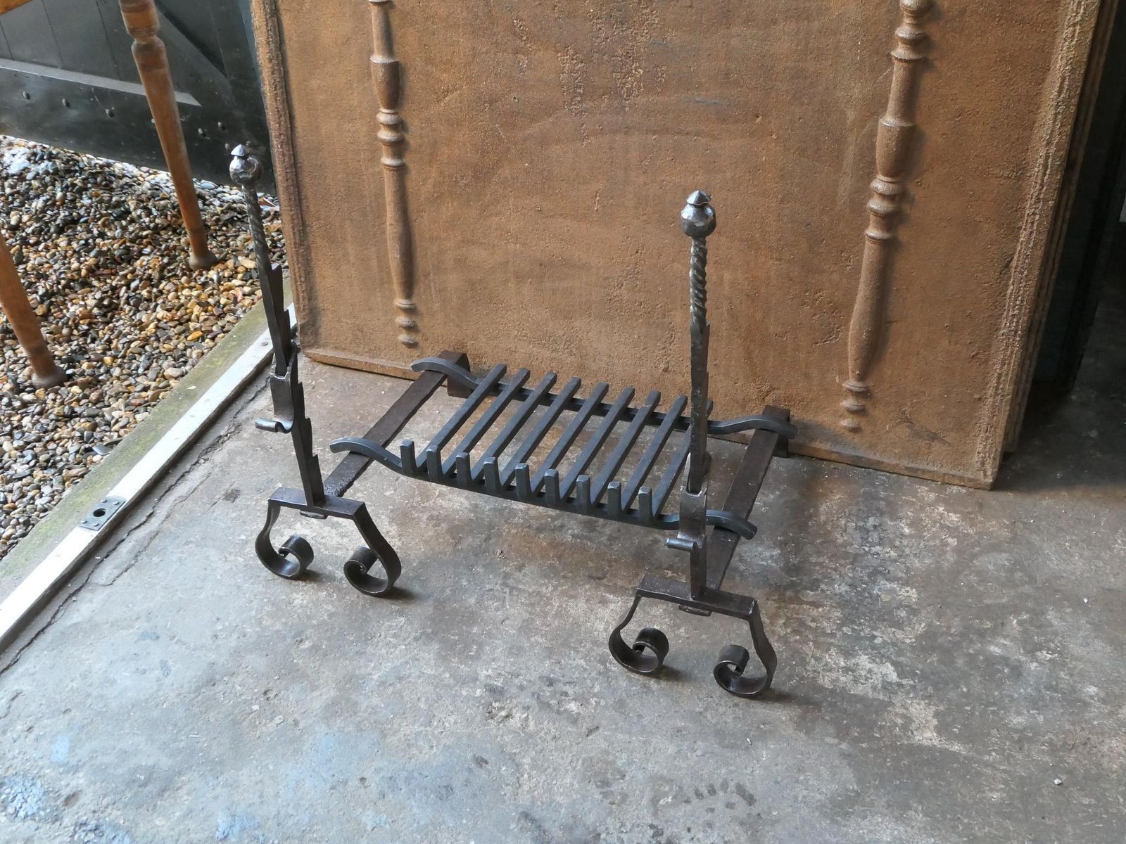 photo furniture French Louis XV Period Fireplace Grate Or Fire Basket, 18th Century