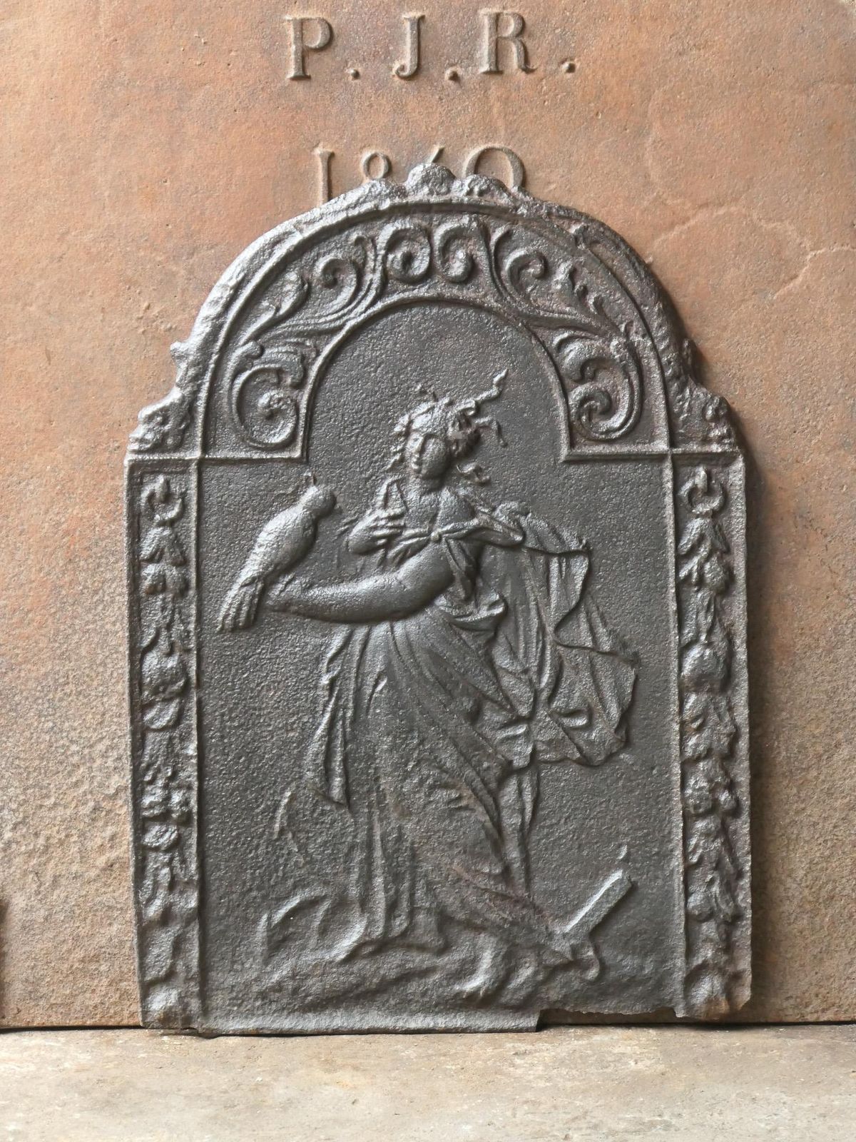 Antique Dutch Louis XIV Period 'The Hope' Fireback / Backsplash, 17th Century photo furniture