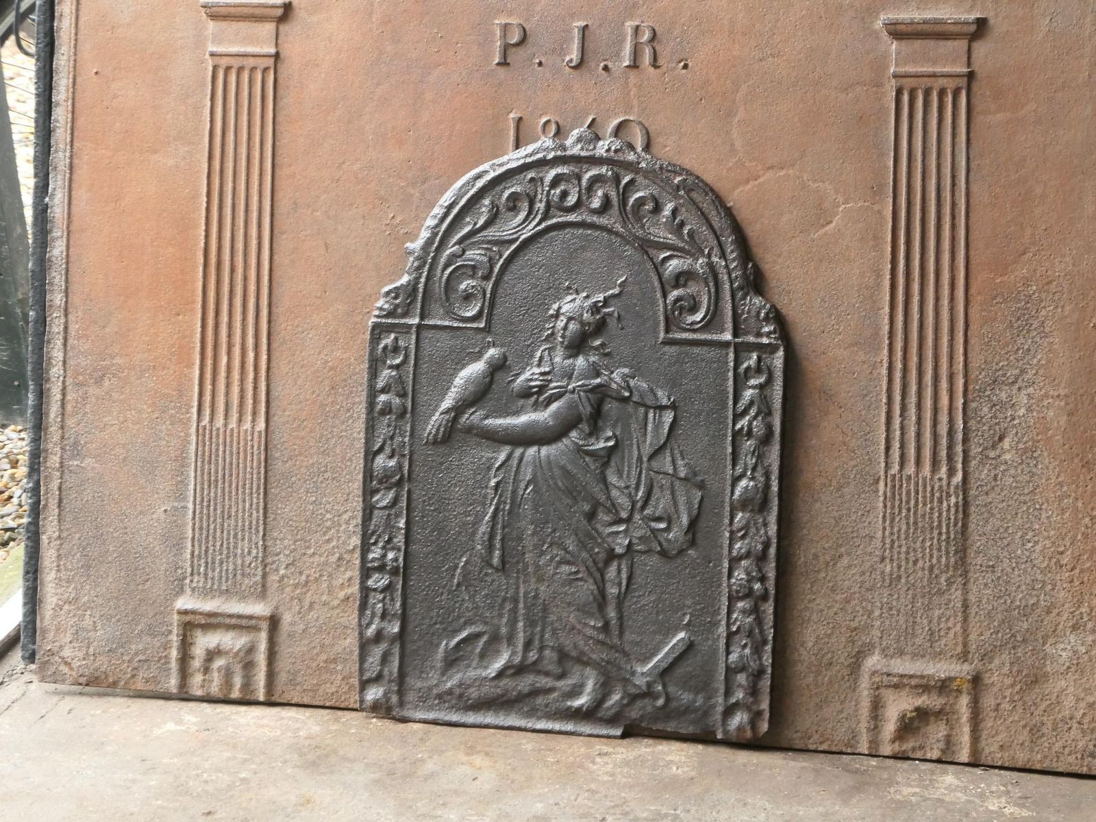 Antique Dutch Louis XIV Period 'The Hope' Fireback / Backsplash, 17th Century photo Home Fixtures