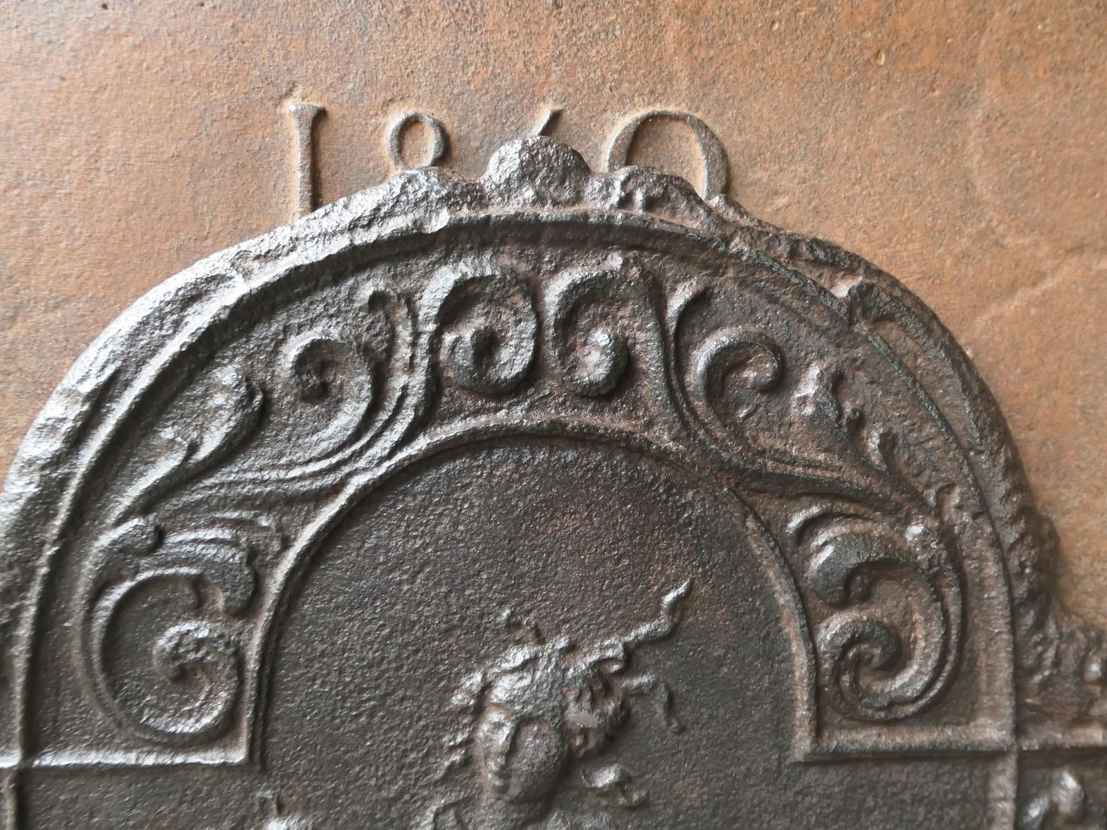 Antique Dutch Louis XIV Period 'The Hope' Fireback / Backsplash, 17th Century photo buy