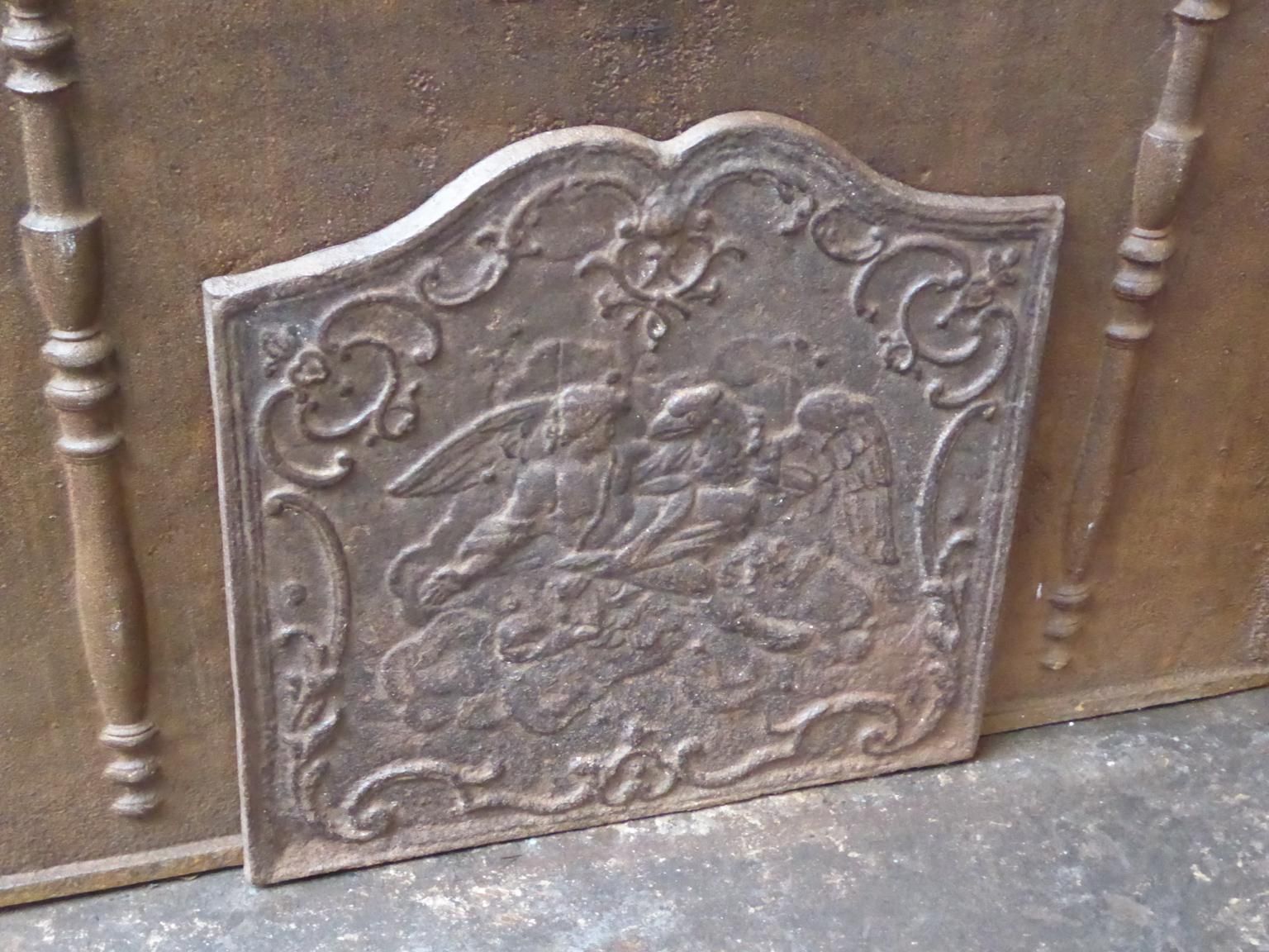 18th 19th Century French 'Abduction Of Ganymede' Fireback / Backsplash photo vintage
