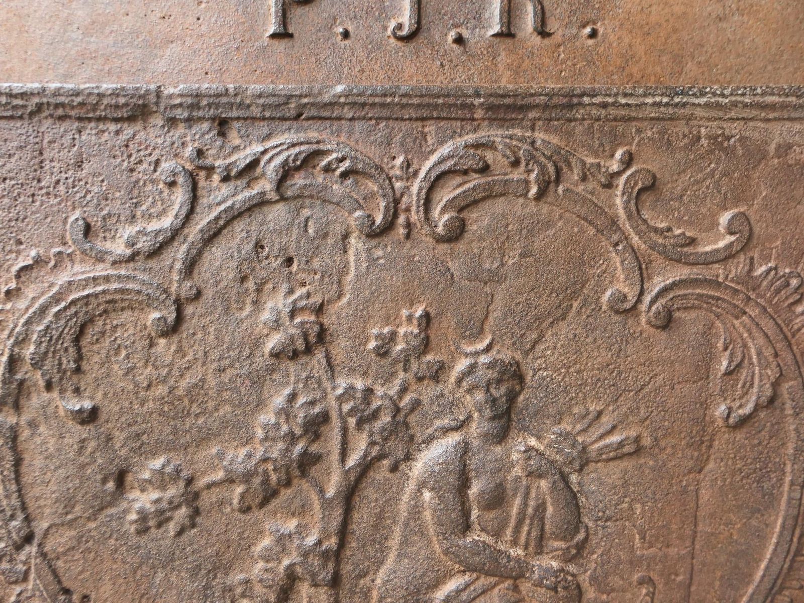 18th Century Louis XV Period Fireback / Backsplash With Diana Bathing photo vintage