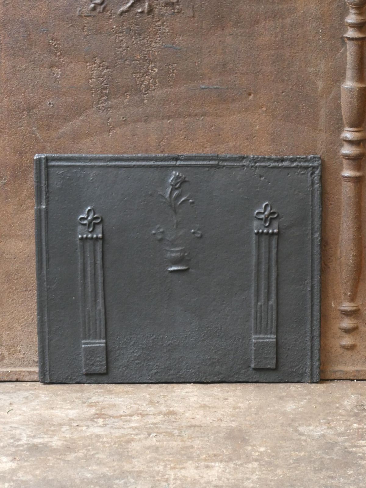 Neoclassical French 'Flower Basket' Fireback / Backsplash, 18th 19th Century photo furniture