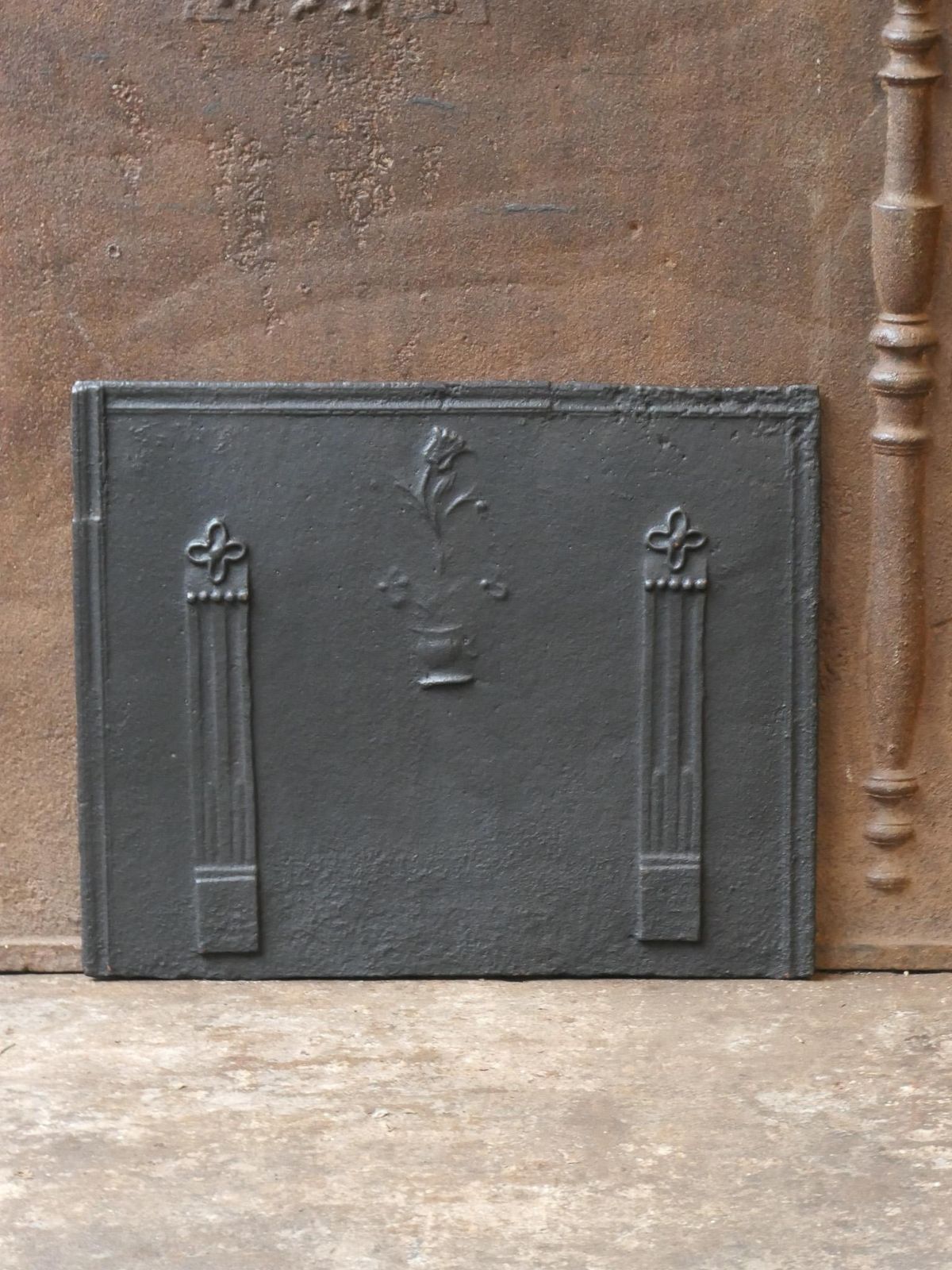 Neoclassical French 'Flower Basket' Fireback / Backsplash, 18th 19th Century photo for sale
