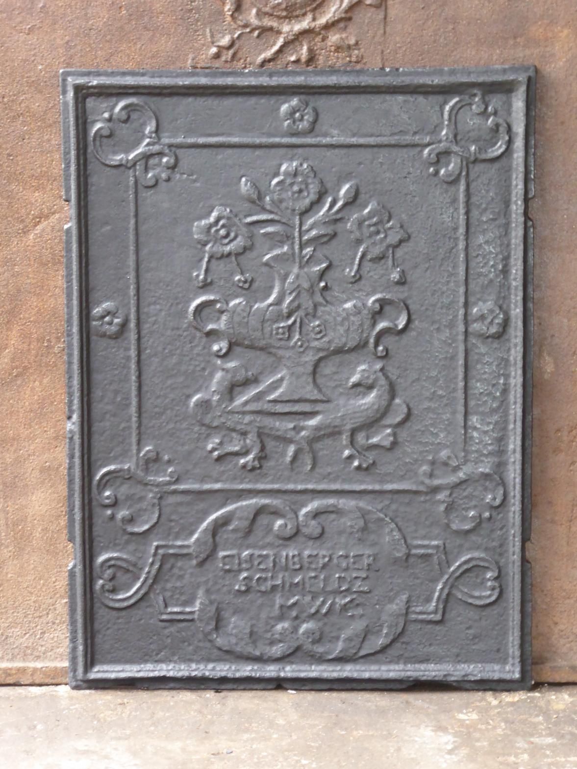 19th Century German Napoleon III 'Flower Basket' Fireback / Backsplash photo for sale